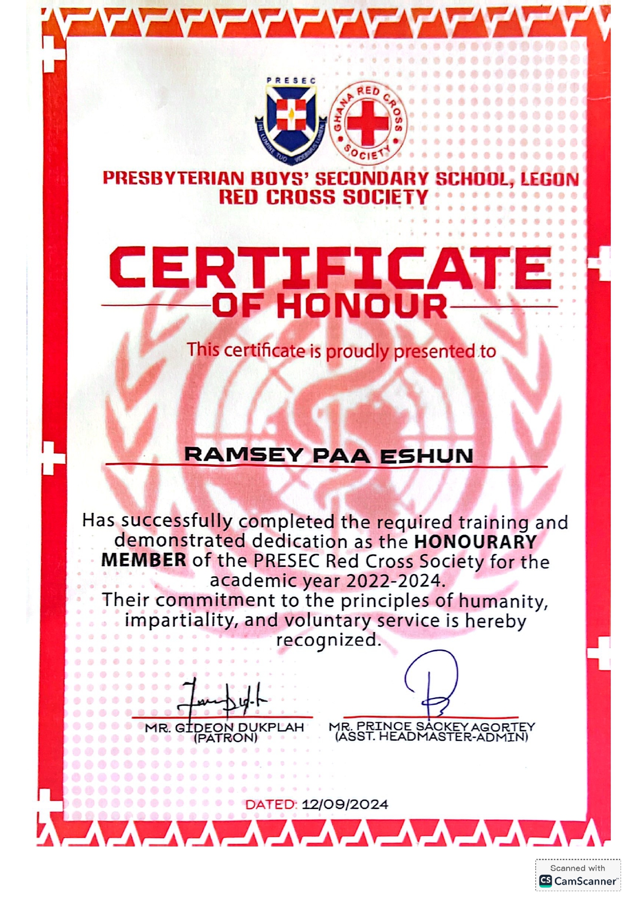 Leadership Diary Training Certificate